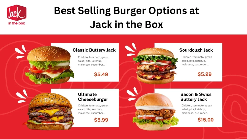 Burger Options at Jack in the Box Dinner Menu