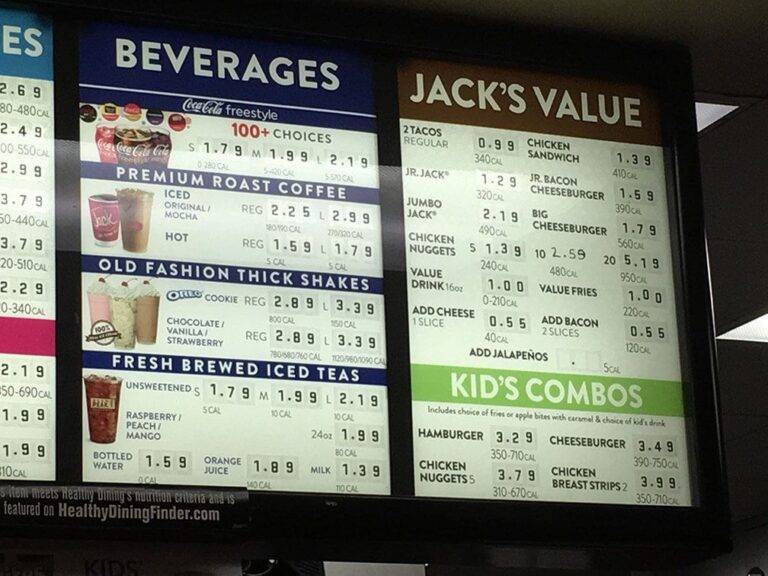 Jack in the Box Dollar Menu With Price/Pictures